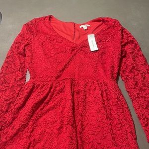 Francesca’s Red Lace Romper NWT Size M